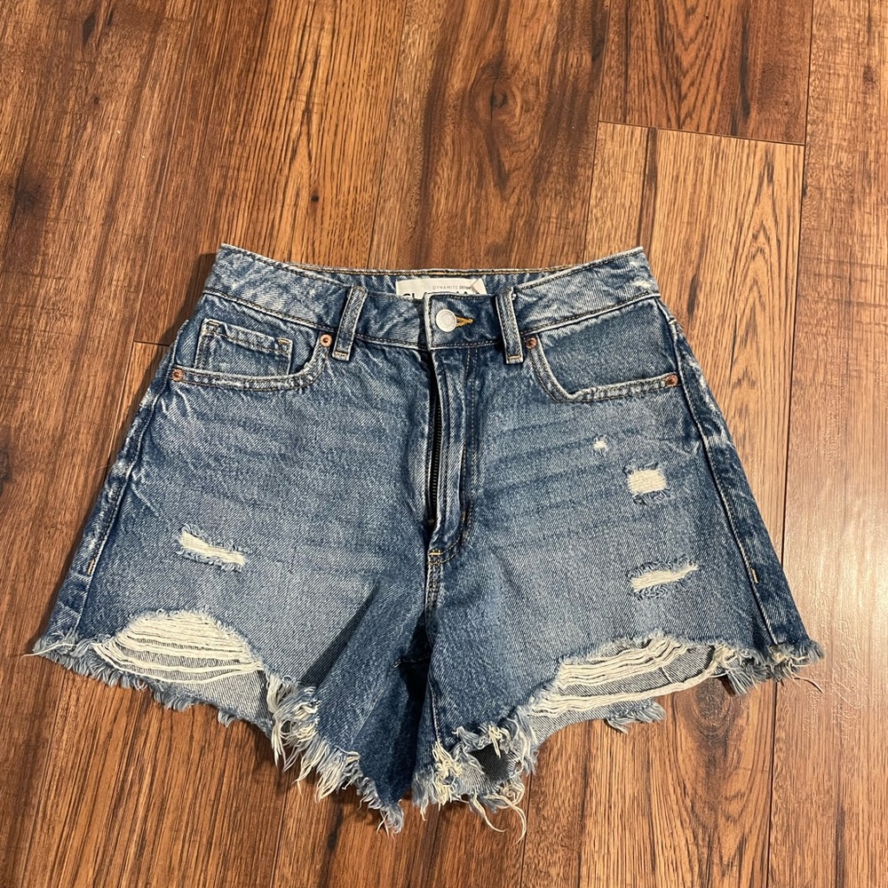 Dynamite Blue Jean Shorts Distressed High-Waisted